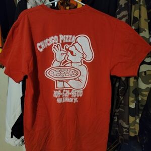 Vintage Red Chicago Pizza Graphic T-Shirt